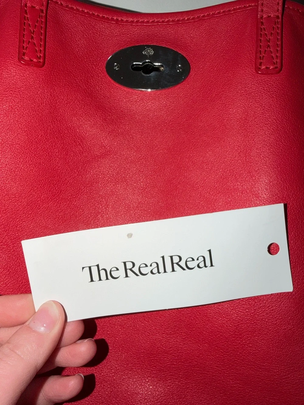 Mulberry Red Leather Tote with Braided Straps